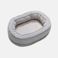 Hundebett | Oval Komfortabel Orthopädisch Beruhigend Luxus Rutschfest-Grau-M-Luzern Mode