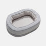 Hundebett | Oval Komfortabel Orthopädisch Beruhigend Luxus Rutschfest-Grau-M-Luzern Mode