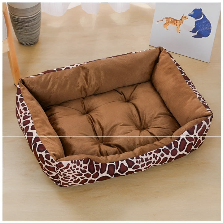 Haustierbett | Plüsch Weich Komfortabel Orthopädisch Sicher Warm-Giraffenmuster-XS(40cm X 30cm)-Luzern Mode