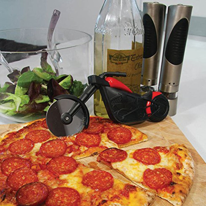 Pizzaschneider | Motorrad | Humor | Scharf | Langlebig | Edelstahl | Stilvoll | Ständer-Luzern Mode