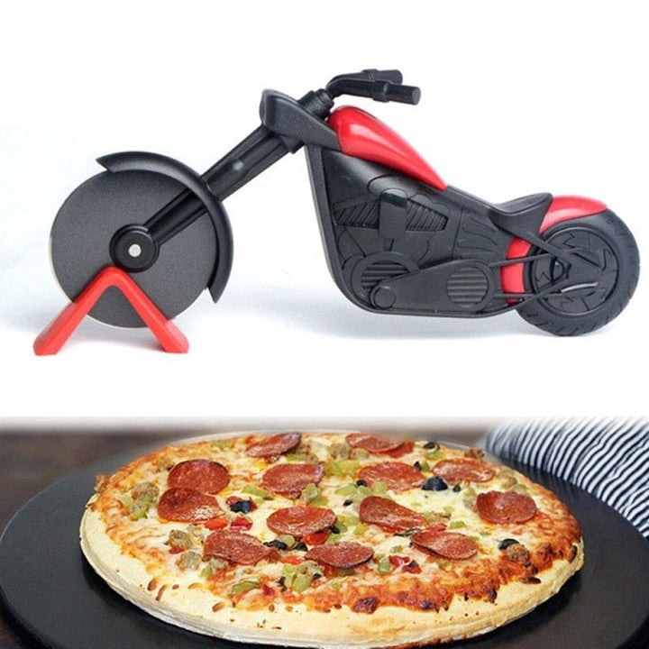 Pizzaschneider | Motorrad | Humor | Scharf | Langlebig | Edelstahl | Stilvoll | Ständer-Luzern Mode
