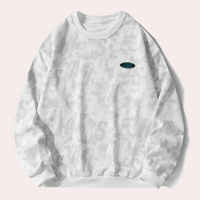 Herren Sweatshirt mit Buchstabenmuster - Lässiger Stil-Weiß-S-Luzern Mode