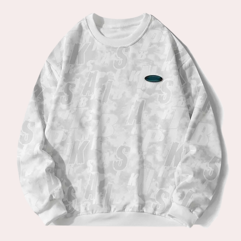 Herren Sweatshirt mit Buchstabenmuster - Lässiger Stil-Weiß-S-Luzern Mode