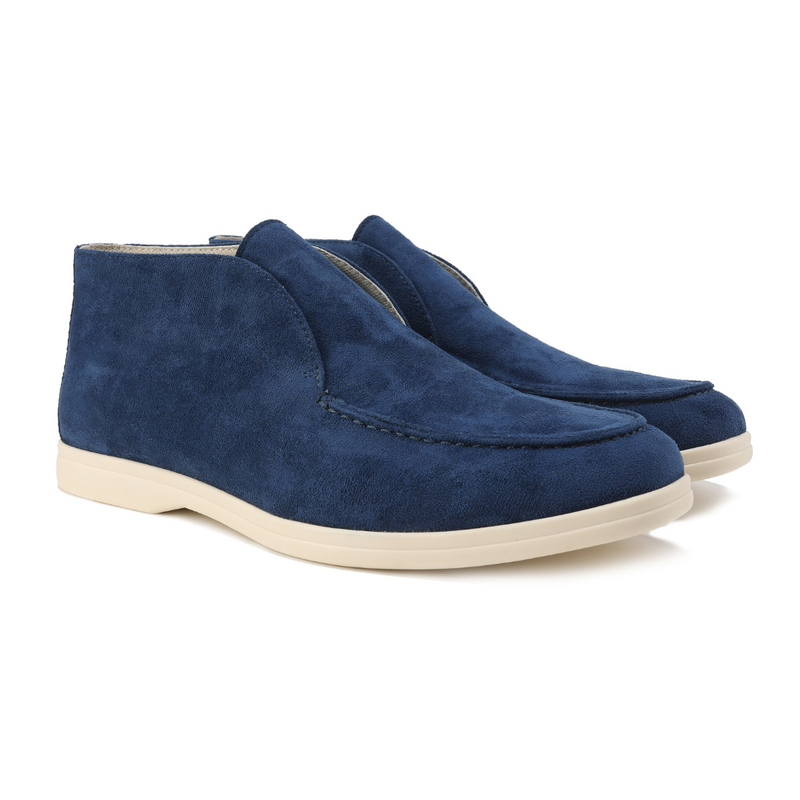 Herren Wildleder Mokassins - Bequeme Freizeitschuhe-Dunkelblau-39-Luzern Mode