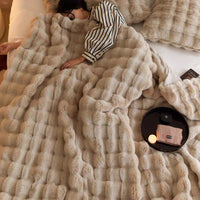 Decke | Kunstfell Warm Weich Komfortabel Langlebig Vielseitig Stilvoll-Braun-100x160cm-Luzern Mode