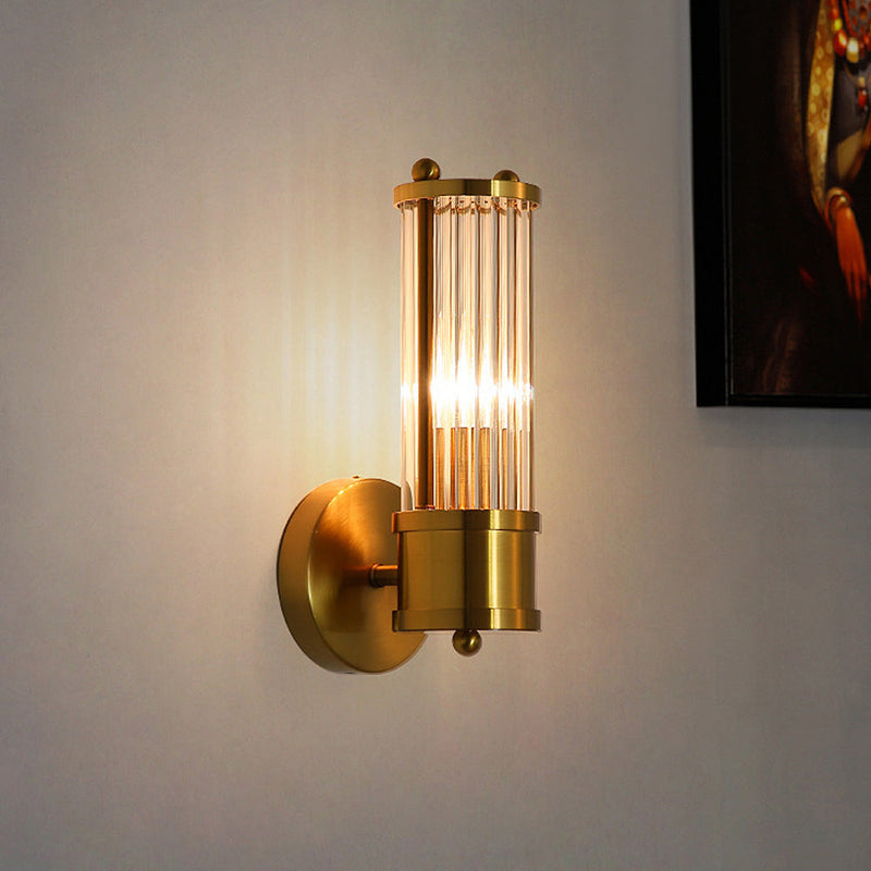 Goldene Wandleuchte | Zylinder Luxus Stilvoll LED Langlebig Vielseitig-D9×H27cm-Warmes Licht-Luzern Mode