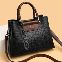 Geflochtene Handtasche Damen - Elegante Schultertasche-Schwarz-Luzern Mode