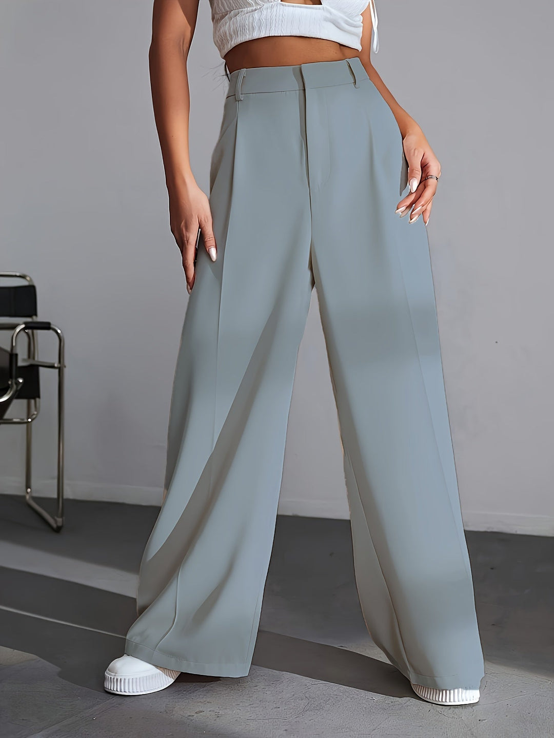 Damen High Waist Palazzo Hose mit weitem Bein Design-Luzern Mode