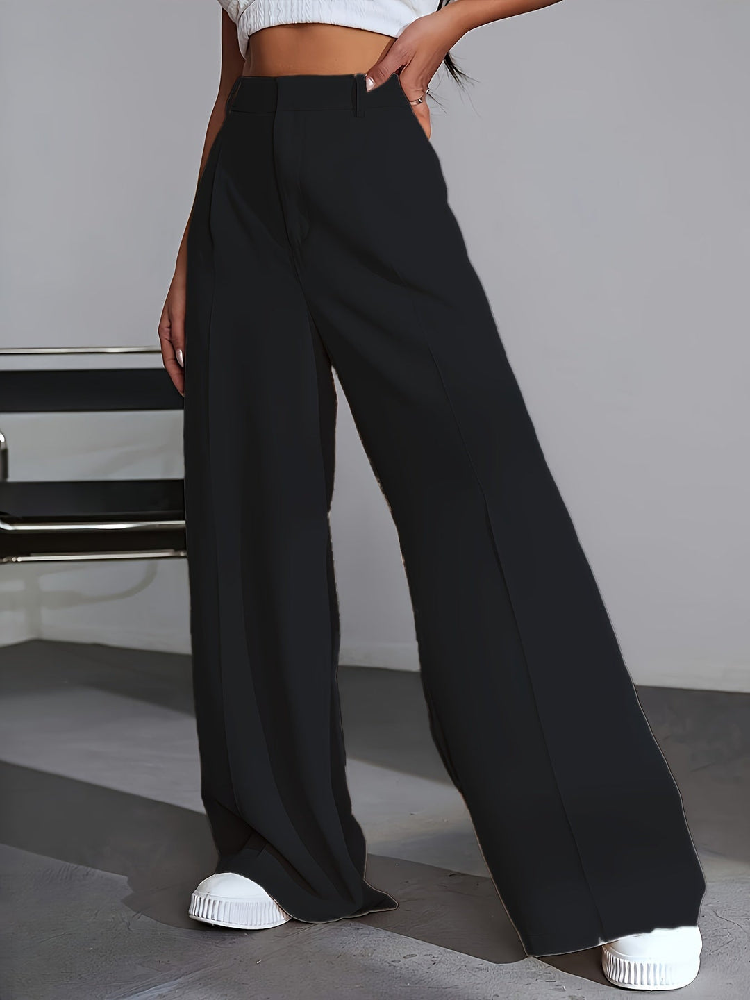 Damen High Waist Palazzo Hose mit weitem Bein Design-Luzern Mode