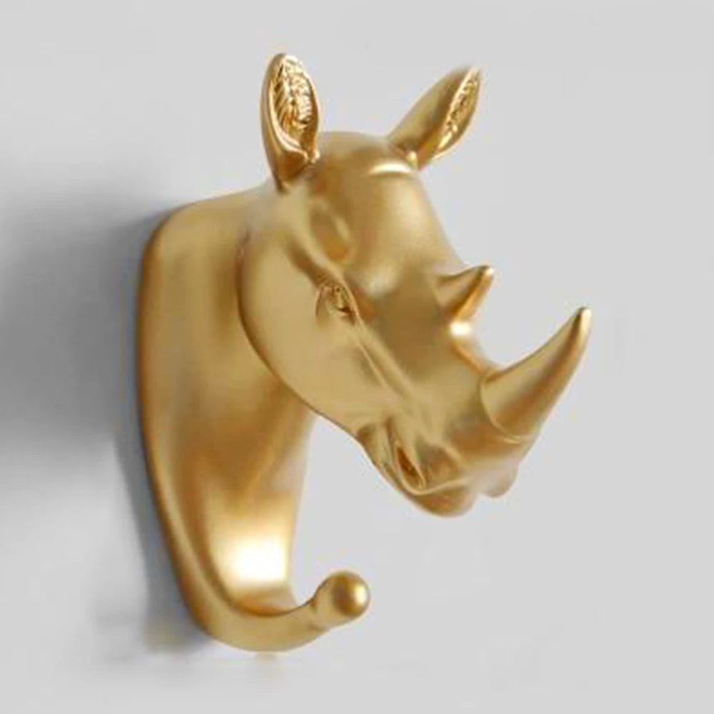 Goldene Tier-Wandhaken | Luxuriös Stilvoll Einzigartig Praktisch Langlebig-Nashorn-Luzern Mode