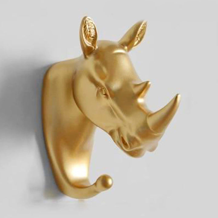 Goldene Tier-Wandhaken | Luxuriös Stilvoll Einzigartig Praktisch Langlebig-Nashorn-Luzern Mode