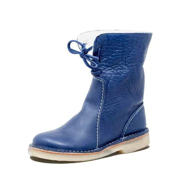 Hochwertige Lederstiefel für Damen mit Komfortsohle-Blau-36-Luzern Mode