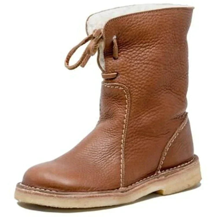 Hochwertige Lederstiefel für Damen mit Komfortsohle-Braun-36-Luzern Mode