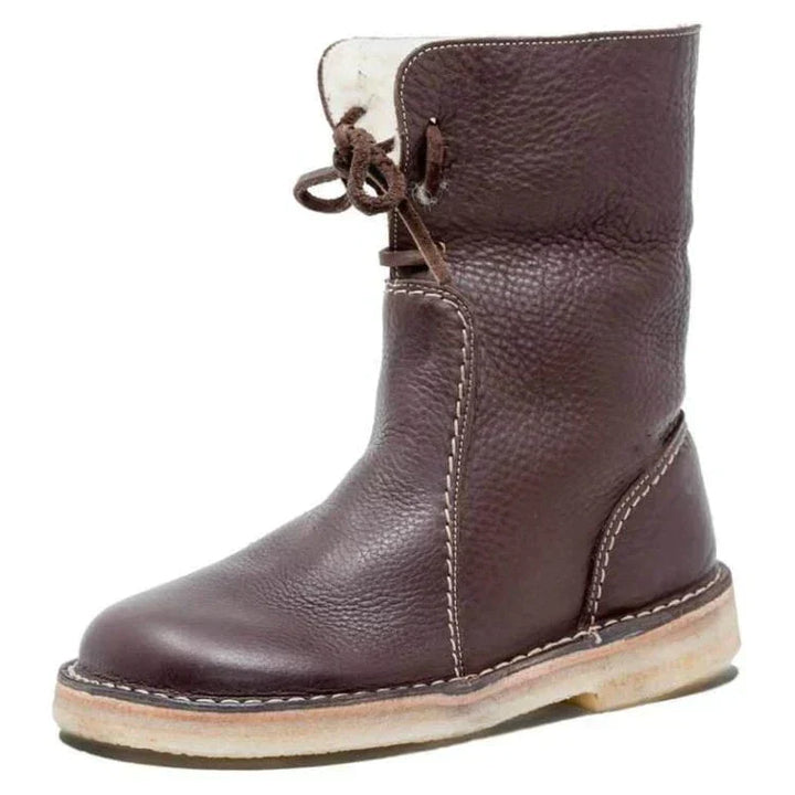 Hochwertige Lederstiefel für Damen mit Komfortsohle-Dunkelbraun-36-Luzern Mode