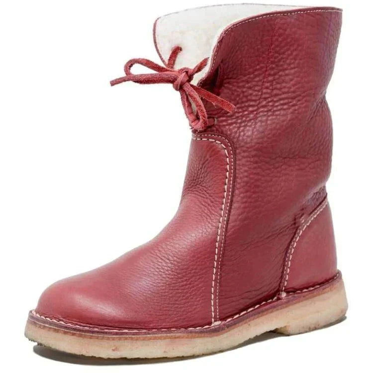 Hochwertige Lederstiefel für Damen mit Komfortsohle-Rot-36-Luzern Mode