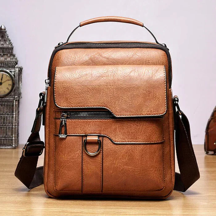 Hochwertige Leder-Schultertasche für Herren, modern-Luzern Mode
