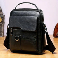 Hochwertige Leder-Schultertasche für Herren, modern-Schwarz-Luzern Mode