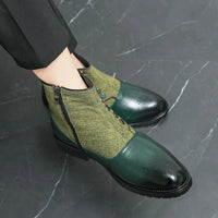 Herren Stiefeletten mit Reißverschluss und Knopfdesign-Luzern Mode