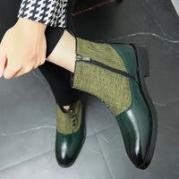 Herren Stiefeletten mit Reißverschluss und Knopfdesign-Luzern Mode