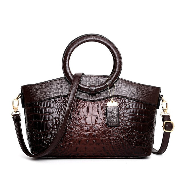 Luxuriöse Damenhandtasche mit geräumigem Innenfach-Braun-Luzern Mode