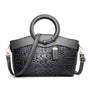 Luxuriöse Damenhandtasche mit geräumigem Innenfach-Grau-Luzern Mode