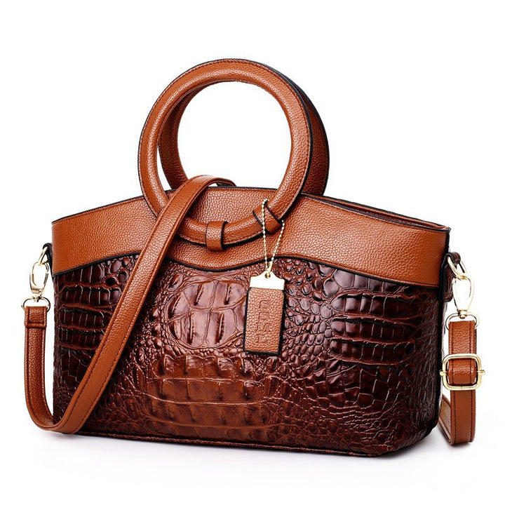 Luxuriöse Damenhandtasche mit geräumigem Innenfach-Kaffee-Luzern Mode