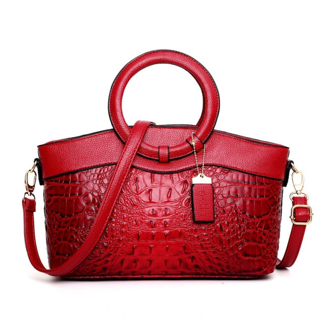 Luxuriöse Damenhandtasche mit geräumigem Innenfach-Rot-Luzern Mode