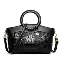 Luxuriöse Damenhandtasche mit geräumigem Innenfach-Schwarz-Luzern Mode