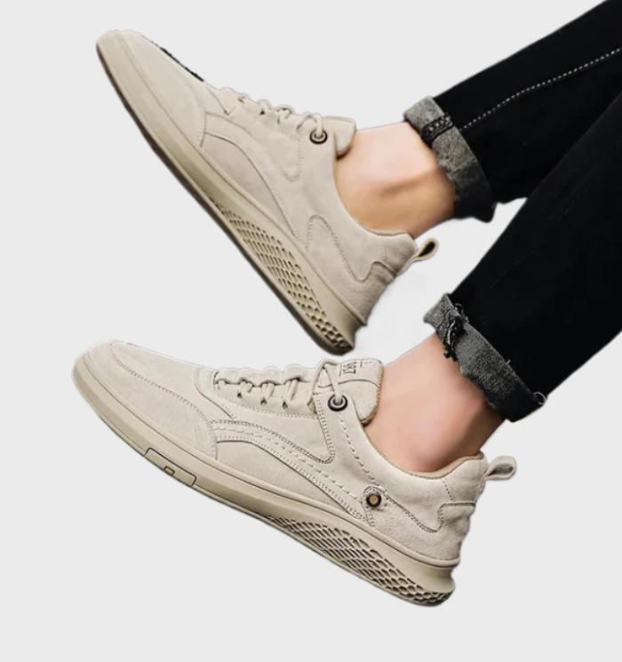 Herren Sneaker 1987 - Bequeme Freizeitschuhe für Alltag-38-Beige-Luzern Mode