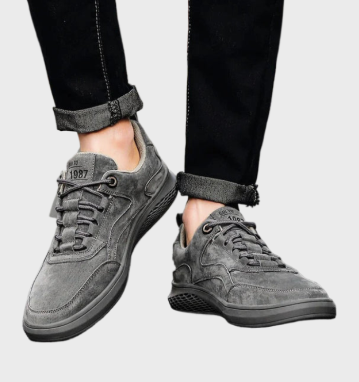 Herren Sneaker 1987 - Bequeme Freizeitschuhe für Alltag-38-Grau-Luzern Mode