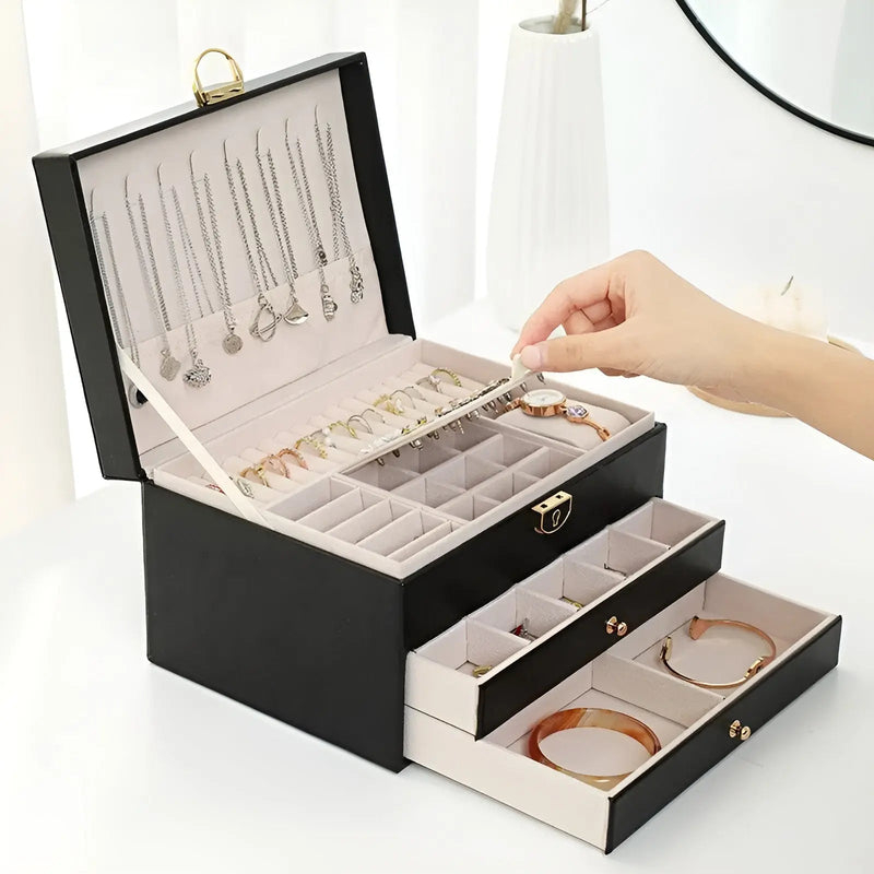 Schmuckbox | Mehrschichtig Luxuriös Stilvoll Langlebig PU-Leder Vielseitig-Luzern Mode