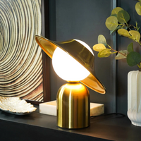 Goldene Tischlampe | Luxuriös Stilvoll Atmosphärisch Robust LED Wiederaufladbar-Luzern Mode