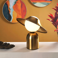 Goldene Tischlampe | Luxuriös Stilvoll Atmosphärisch Robust LED Wiederaufladbar-Luzern Mode