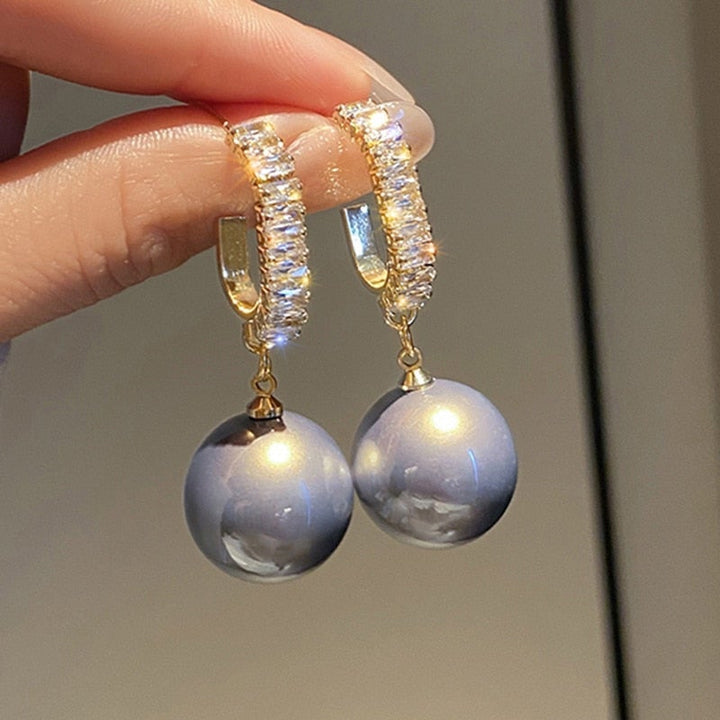 Ohrringe für Damen | Perlen | Gold | Zirkonia | Klassisch | Stilvoll-Blau-Luzern Mode