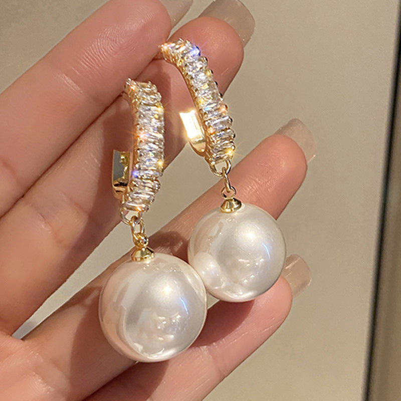 Ohrringe für Damen | Perlen | Gold | Zirkonia | Klassisch | Stilvoll-Luzern Mode
