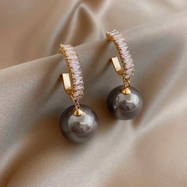 Ohrringe für Damen | Perlen | Gold | Zirkonia | Klassisch | Stilvoll-Luzern Mode