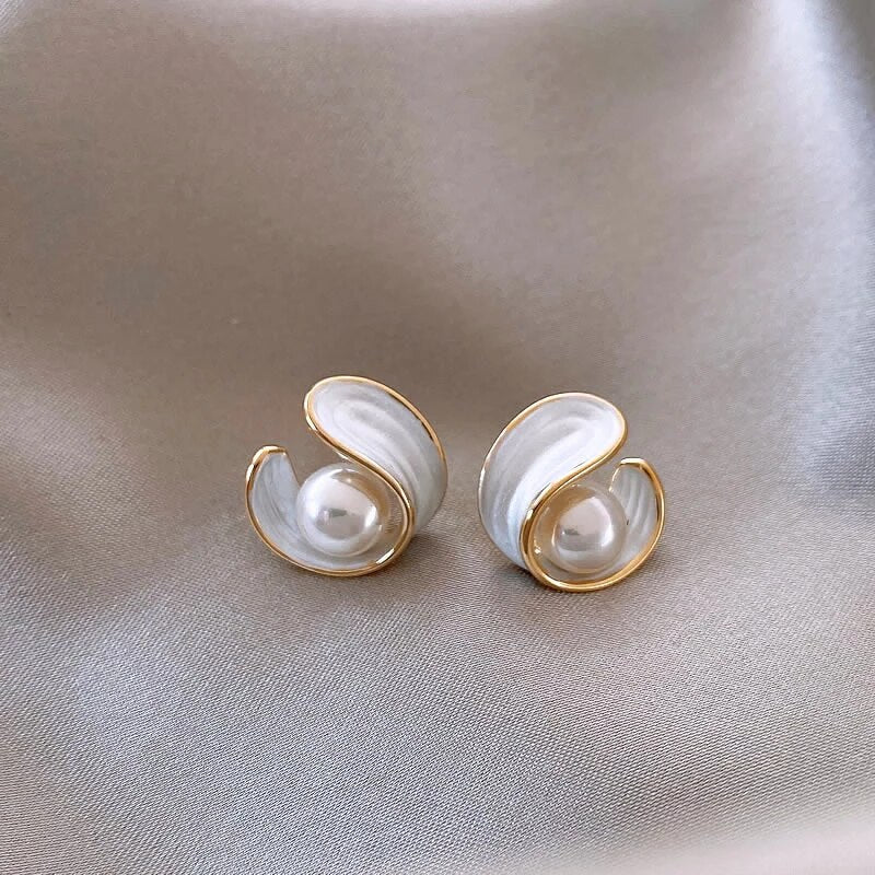 Ohrringe für Damen | Stecker | Gold | Perle | Opal | Stilvoll-Luzern Mode