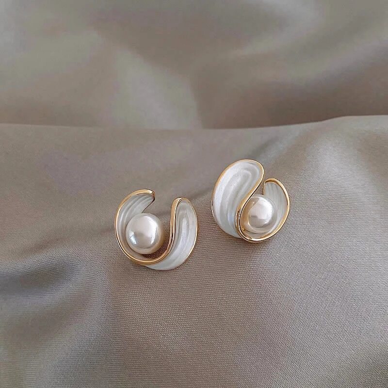 Ohrringe für Damen | Stecker | Gold | Perle | Opal | Stilvoll-Luzern Mode