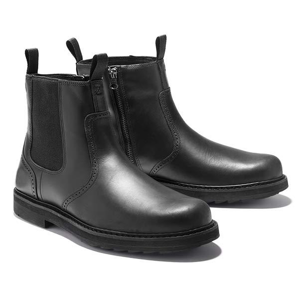 Herren Wildlederstiefel mit Nahtdetails für Outdoor-Abenteuer-Schwarz-39-Luzern Mode