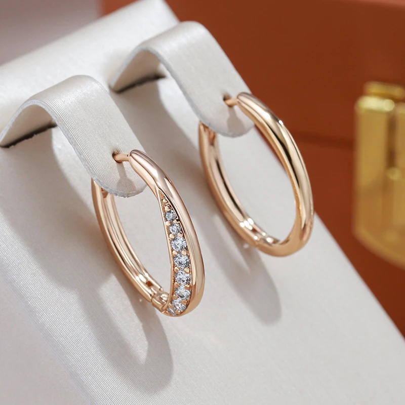 Ohrringe für Damen | Gold | Zirkonia | Stilvoll | Perfektes Geschenk-Luzern Mode