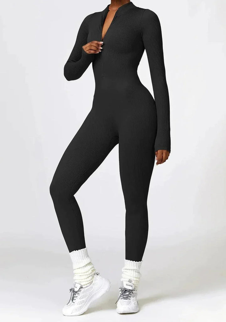 Damen Jumpsuit Langarm Einteiler Sportlich Bequem-Luzern Mode