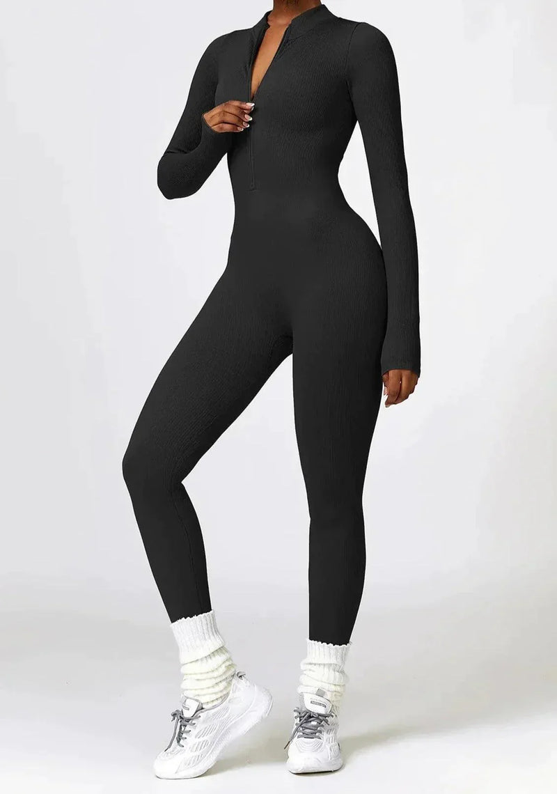 Damen Jumpsuit Langarm Einteiler Sportlich Bequem-Luzern Mode