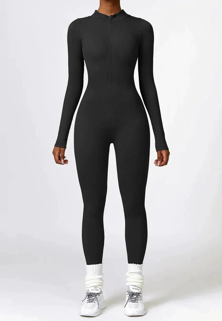 Damen Jumpsuit Langarm Einteiler Sportlich Bequem-Luzern Mode