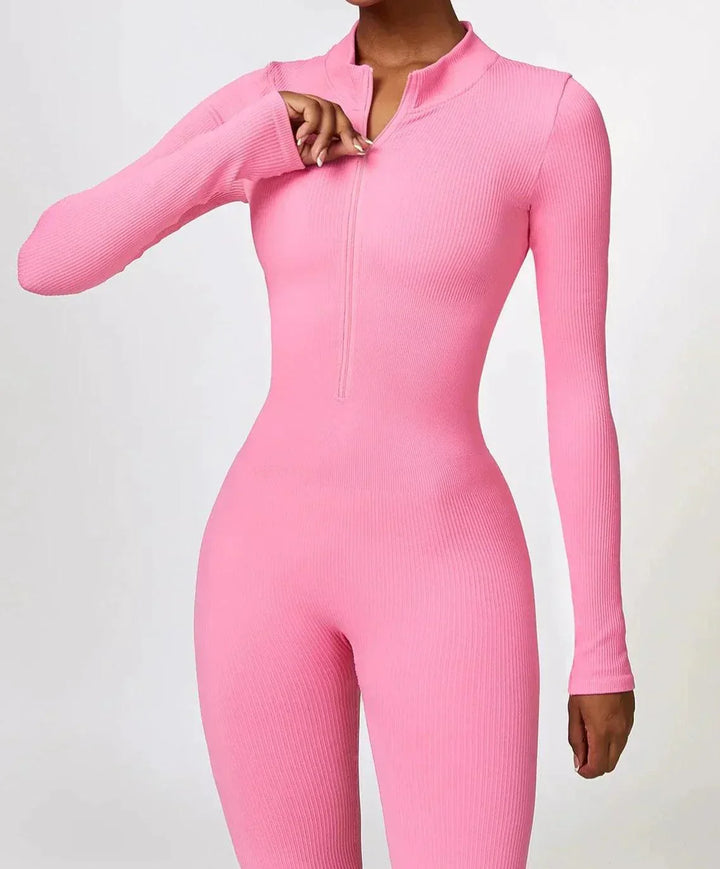 Damen Jumpsuit Langarm Einteiler Sportlich Bequem-Luzern Mode
