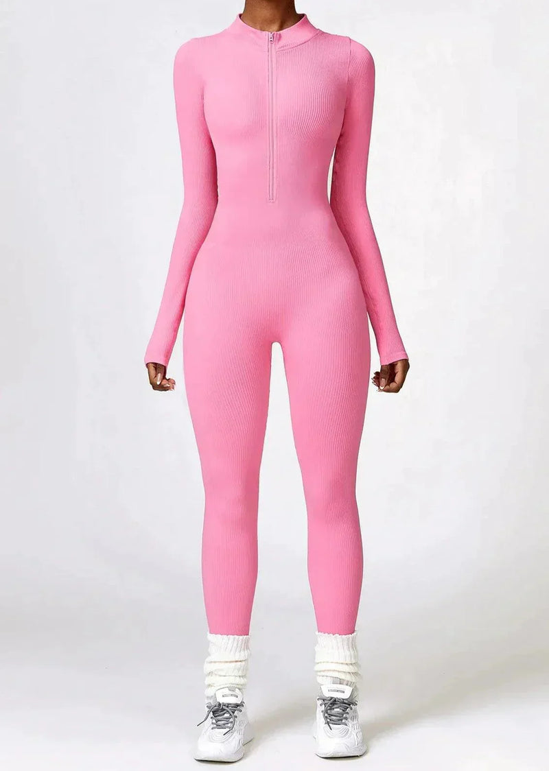 Damen Jumpsuit Langarm Einteiler Sportlich Bequem-Luzern Mode