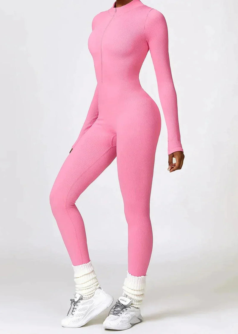 Damen Jumpsuit Langarm Einteiler Sportlich Bequem-Luzern Mode