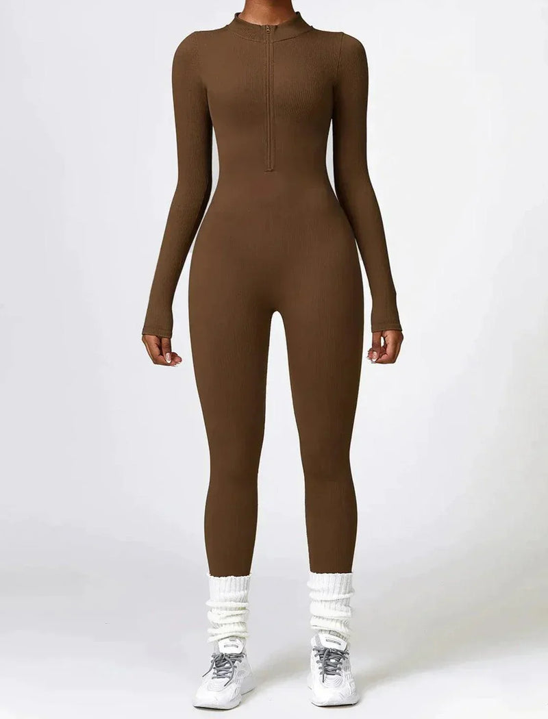 Damen Jumpsuit Langarm Einteiler Sportlich Bequem-Luzern Mode