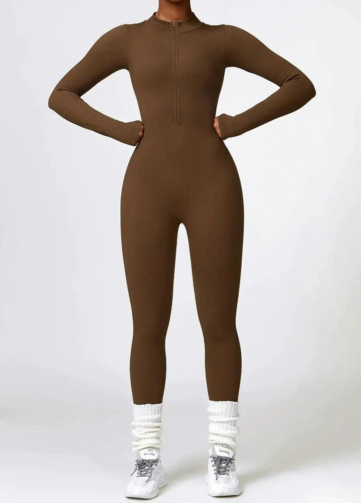 Damen Jumpsuit Langarm Einteiler Sportlich Bequem-Luzern Mode