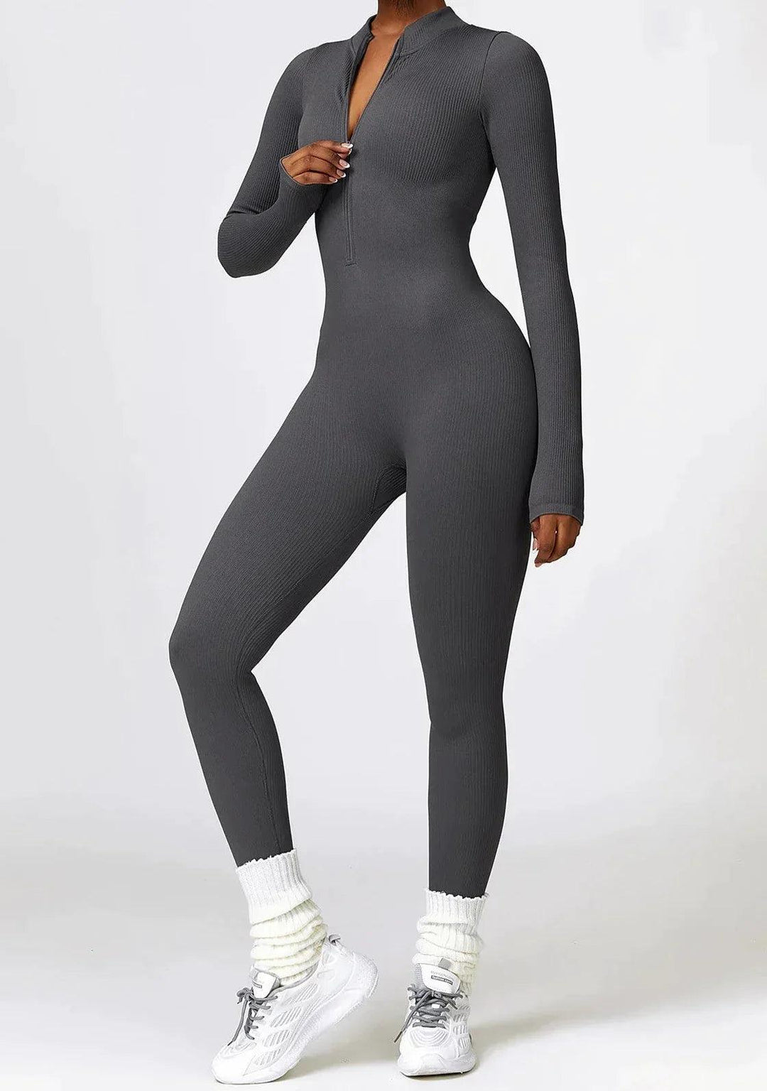 Damen Jumpsuit Langarm Einteiler Sportlich Bequem-Luzern Mode