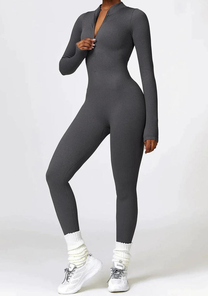 Damen Jumpsuit Langarm Einteiler Sportlich Bequem-Luzern Mode